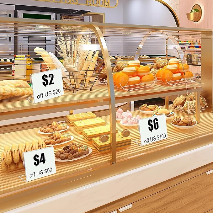 30 pack Small Acrylic Sign Holder 3.5 x 2.5 Inch, Mini Food Sign Labels - Image 4