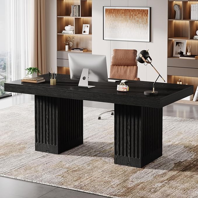 Tribesigns 63-Inch Executive Desk, Modern Office Computer Desk - Image 3