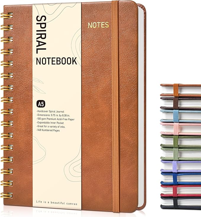 Graph Spiral Journal Notebook, A5 Hardcover Spiral Journals by Unknown