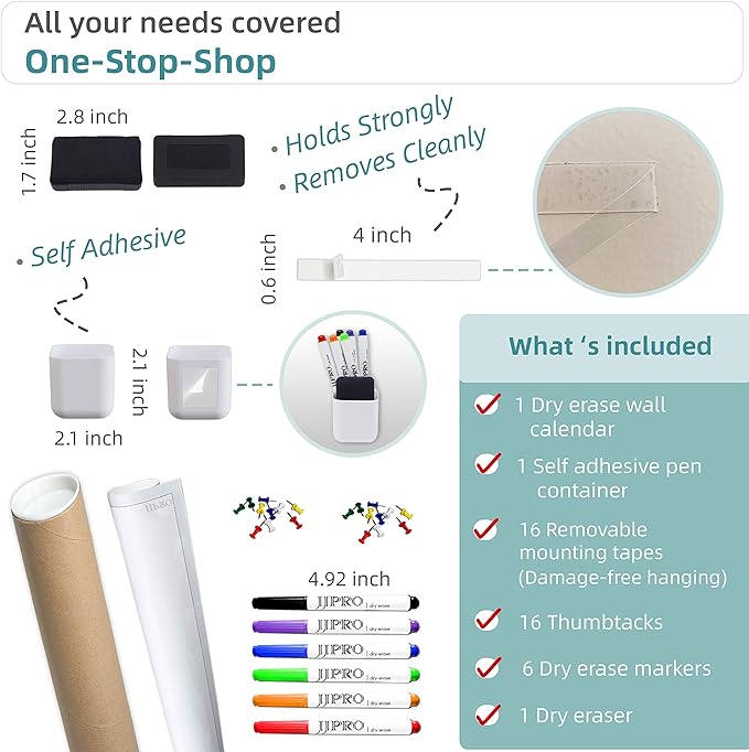 Large Dry Erase Wall Calendar 60" x 38" - Image 2