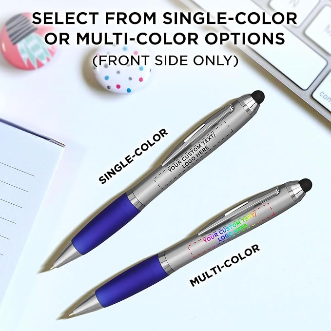 DISCOUNT PROMOS Custom Stylus Ballpoint Pens Set of 50, Personalized Bulk Pack - Image 6