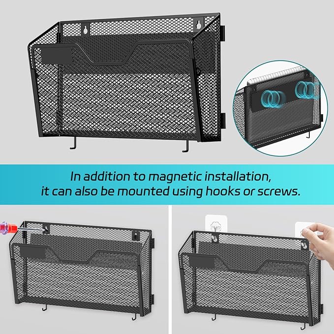 SUPEASY Magnetic File Holder, 6 Pack File Folder Organizer, Wall File Organizer - Image 4