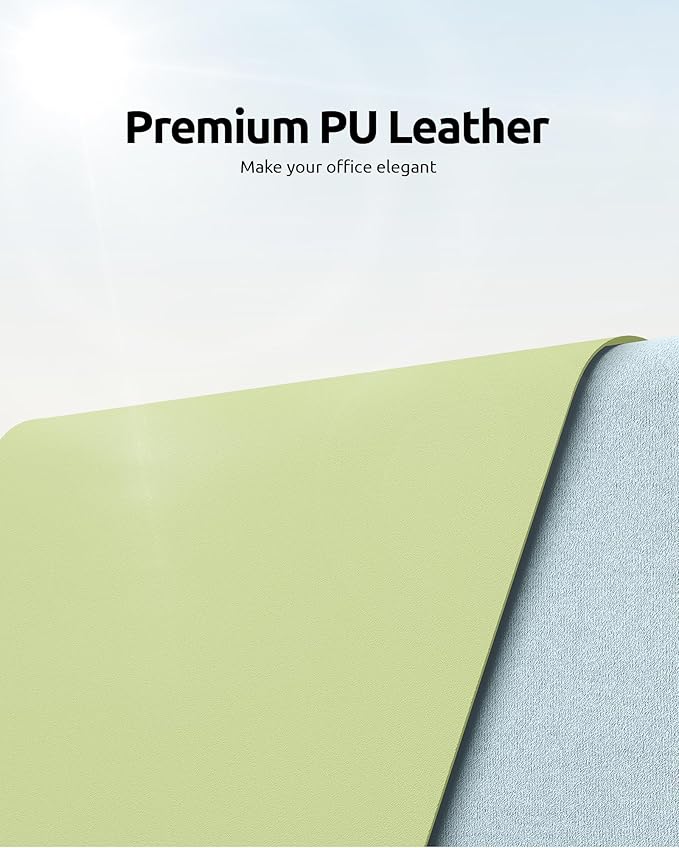 YSAGi Leather Desk Protector, Office Mat, Large Mouse Mat, Non-Slip PU Leather - Image 2
