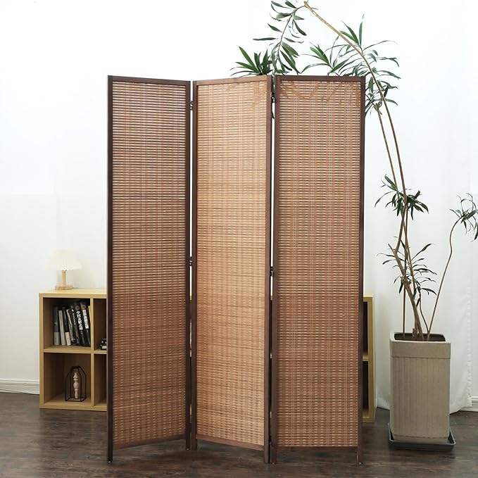 Furnnylane 3 Panel Bamboo Room Divider and Folding Panel Screen, Bamboo Panel by Furnnylane