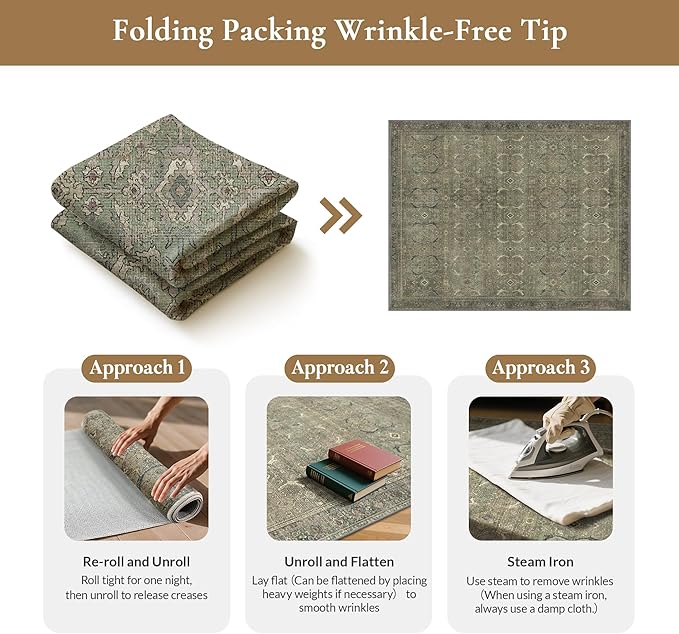 GENIMO 2x3 Area Rugs for Living Room, Machine Washable Non Slip Vintage Rugs - Image 8