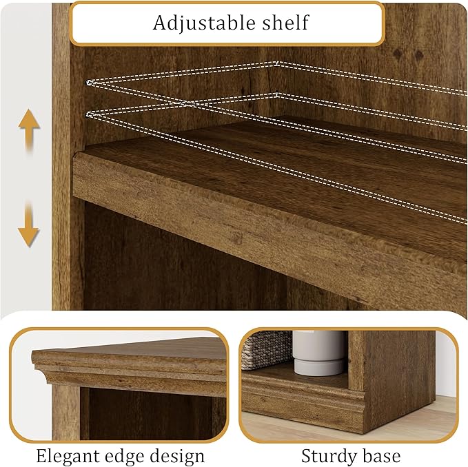 blini 5-Shelf Narrow Bookcase White Wooden Tall Bookshelves Floor Standing - Image 3