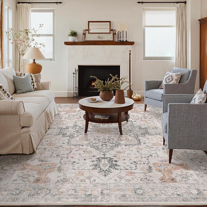 GENIMO 7'6''x9'6'' Area Rugs for Living Room, Machine Washable Rugs, Low Pile - Image 7