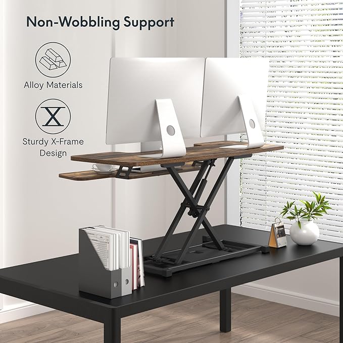 FLEXISPOT FLXISPOT 42-inch Standing Desk Converter, Sit to Stand Dual Monitor - Image 6