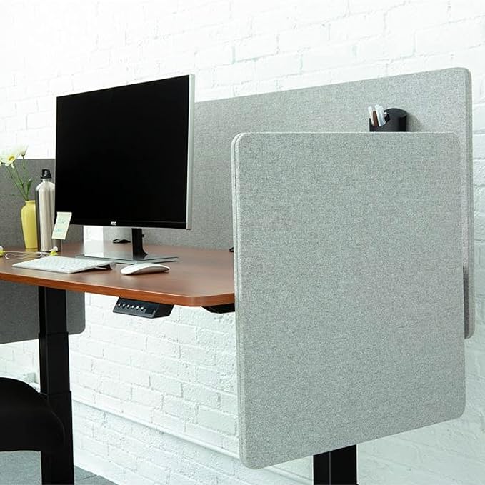 Stand Up Desk Store ReFocus Clamp-on Acoustic Desk Divider Privacy Panel That - Image 4
