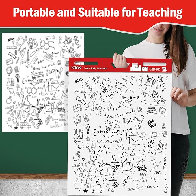 VISCOO Thickened Sticky Easel Pad, 25 x 30 Inches Flip Chart Paper - Image 5