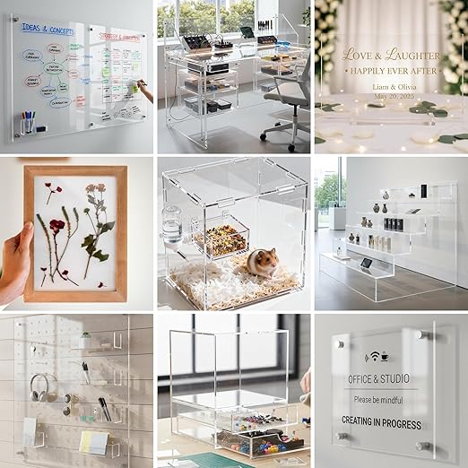 CALPALMY 1/4" Thick Clear Large Acrylic Sheets - Image 7