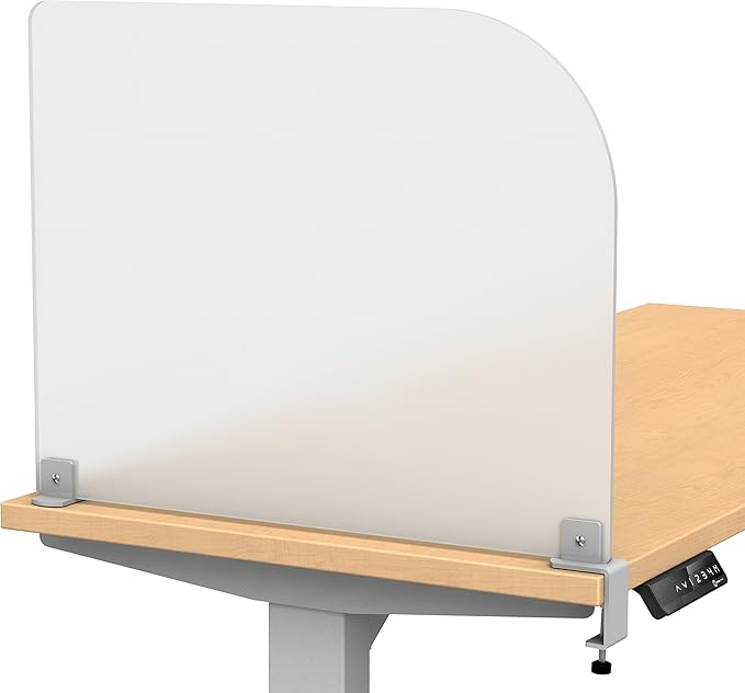 VaRoom Studio Wing Desktop Privacy Panel – Frosted Acrylic Clamp-on Desk by VaRoom