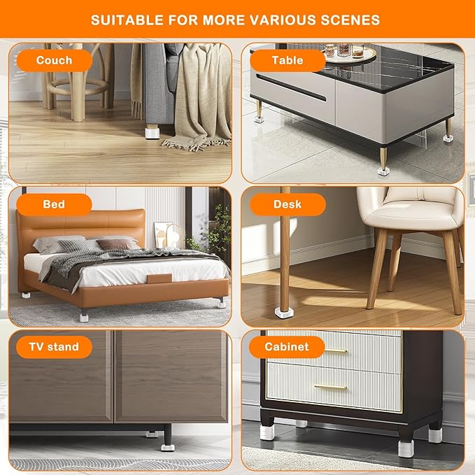 shouwuhho 12 Pack Furniture Risers Adjustable Bed Risers Heavy Duty Lifts - Image 5