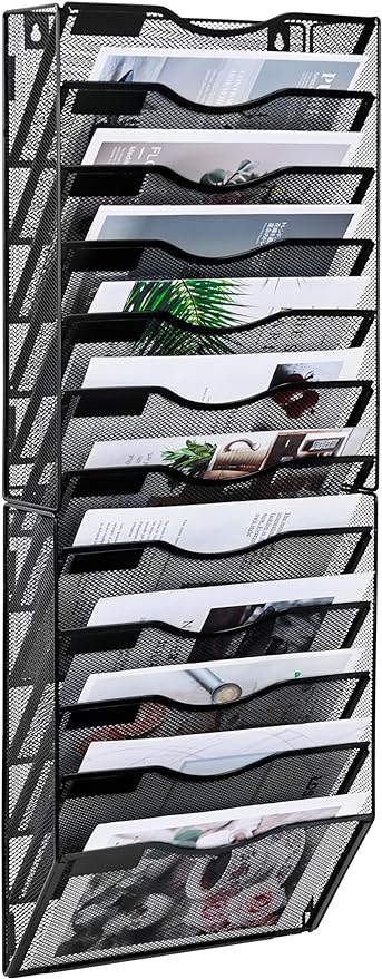Solinxe Wall File Holder, 12 Pockets Hanging File Folder, Paper Organizer by Solinxe