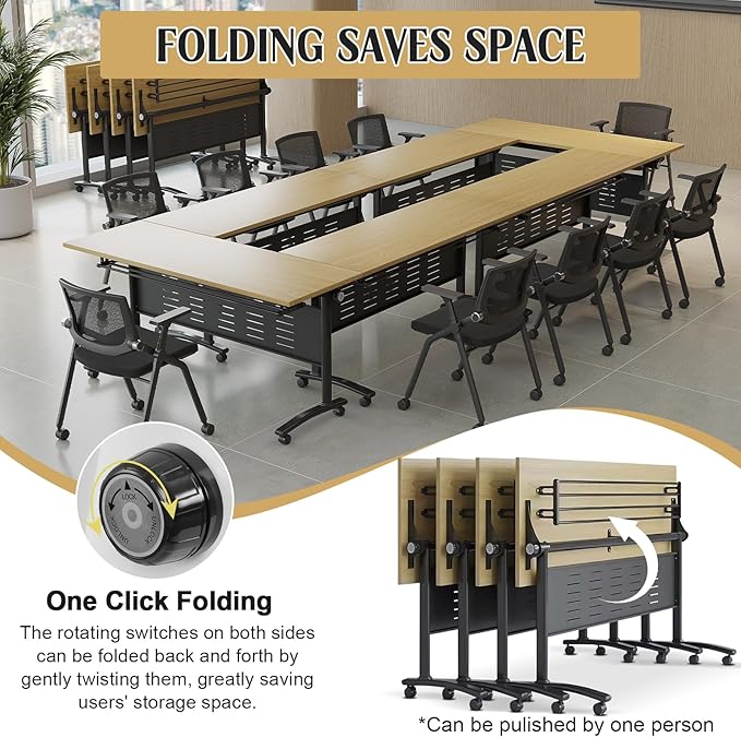 JEHUJD Conference Table, 55.1''Folding Conference Room Table - Image 3