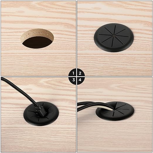HYCC 10 Pack 2 Inch Flexible Desk Grommet, Organize Wires and Cables on Office - Image 5