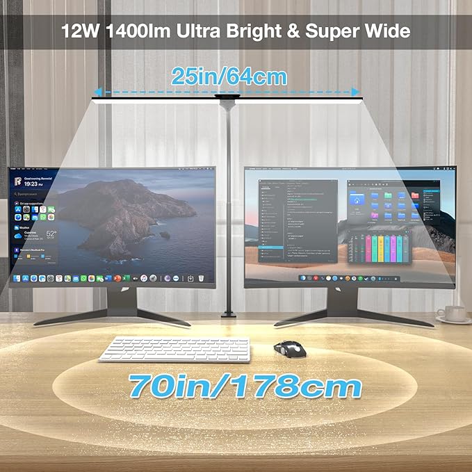 Hensam Desk Lamp for Home Office, Double Head Desk Light - Image 2