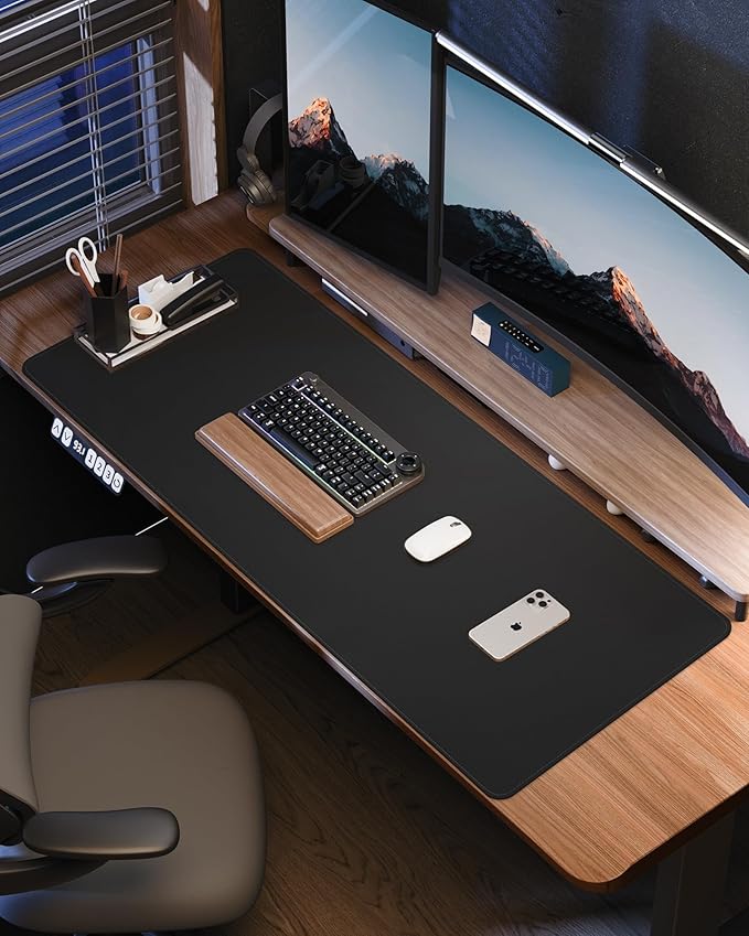 Leather Desk Protector, Large Mouse Pad, Non-Slip Blotter, Waterproof Writing - Image 6