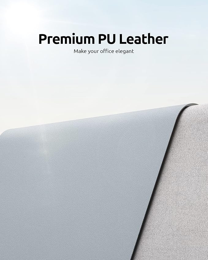 YSAGi Leather Desk Protector, Office Mat, Large Mouse Mat, Non-Slip PU Leather - Image 2