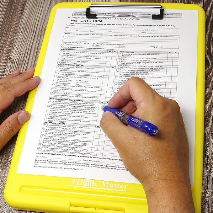 Think2Master Yellow Plastic Storage Clipboard. | 25% Heavier & Sturdier| Heavy - Image 6