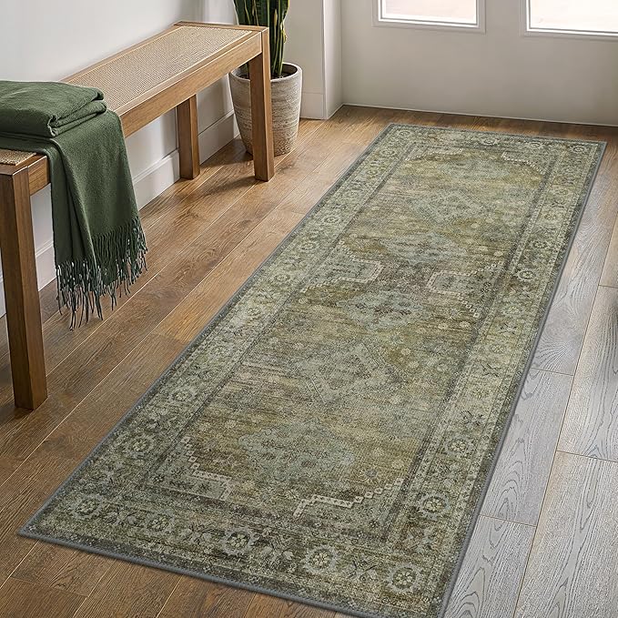 GENIMO Runner Rug 2x5 Non Slip Machine Washable Vintage Hallway Runner Rugs by GENIMO