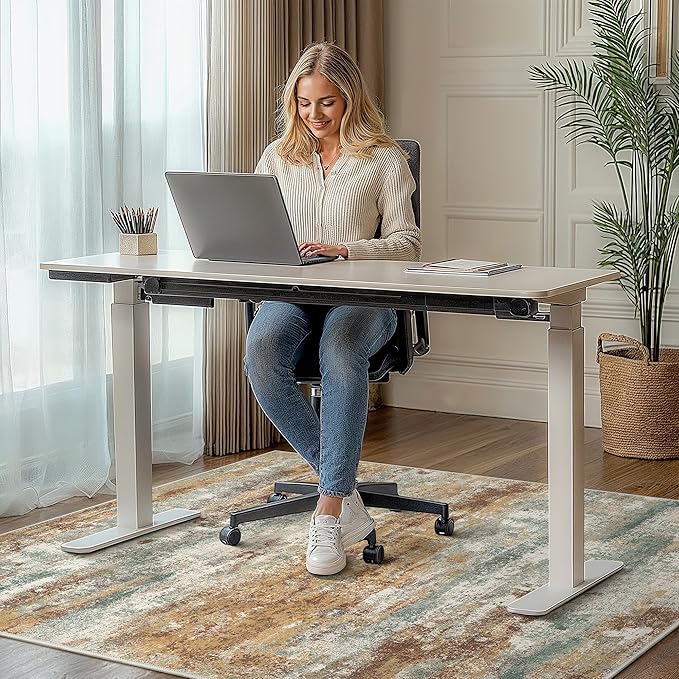Office Chair Mat for Hardwood Tile Floor, Abstract 48"X 60" Desk Mats for - Image 2