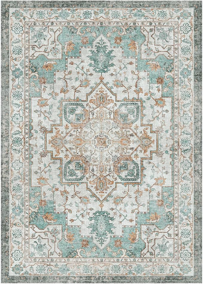 GENIMO 5x7 Area Rugs for Living Room, Machine Washable Non Slip Vintage Rugs - Image 7