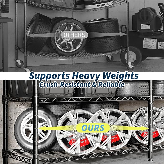 MilleLoom 4-Tier Metal Shelving Unit, Heavy Duty Storage Shelves Adjustable - Image 5