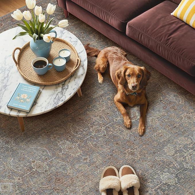 GENIMO 8x10 Area Rugs for Living Room, Machine Washable Non Slip Vintage Rugs - Image 5