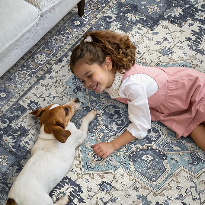 GENIMO 2x10 Runner Rugs for Hallway, Machine Washable Non Slip Vintage Rugs - Image 3