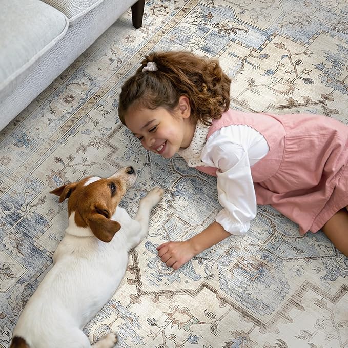 GENIMO 5x7 Area Rugs for Living Room, Machine Washable Rug, Non Slip Indoor - Image 7