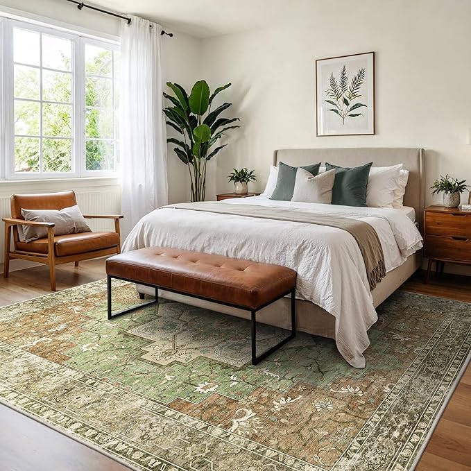GENIMO 5x7 Area Rugs for Living Room, Machine Washable Rug, Non Slip Indoor - Image 3