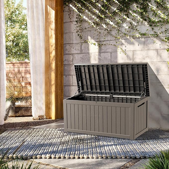 TARKARI 200 Gallon Lockable Resin Deck Box, Waterproof & UV-Resistant Outdoor - Image 3