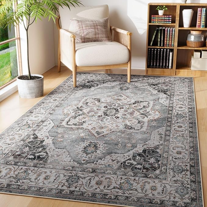 Rugcomf Vintage Medallion 3'x5' Washable Rug - Image 2