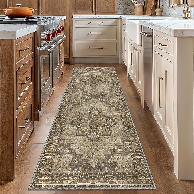 GENIMO 3x7 Runner Rugs for Hallway, Machine Washable Non Slip Vintage Rugs - Image 8