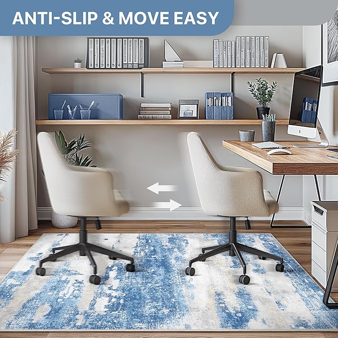 Office Chair Mat for Hardwood Tile Floor, Abstract 36"X 48" Desk Mats for - Image 4