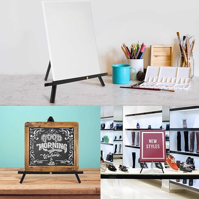 U.S. Art Supply 20" Black Wood Tabletop Easel - Image 5
