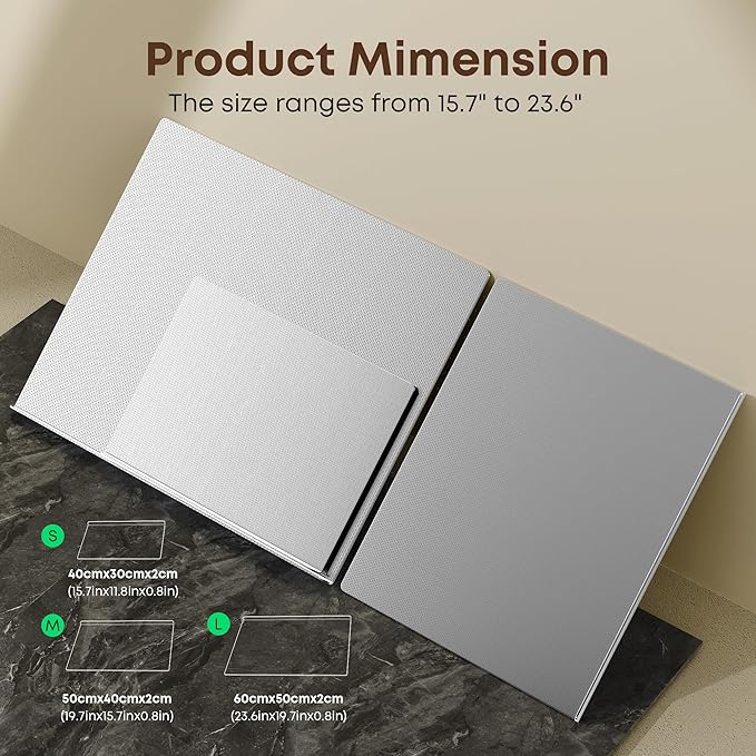 KORVOS Stainless Steel Cutting Board, 19.6"L x 15.7" W Heavy Duty Steel - Image 8