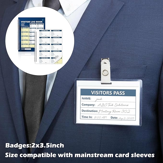 3 Pack of 1500 Visitor Badges Registry Log - Image 6