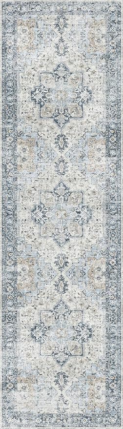 GENIMO Runner Rug 2'6''x10, Non Slip Vintage Hallway Runner Rugs, Low Pile - Image 9