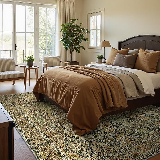 GENIMO 8x10 Area Rugs for Living Room, Machine Washable Non Slip Vintage Rugs - Image 4