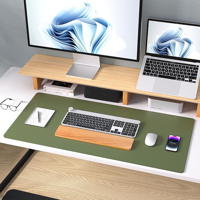 Aothia Leather Desk Pad Protector, Mouse Pad, Office Desk Mat, Non-Slip PU - Image 8