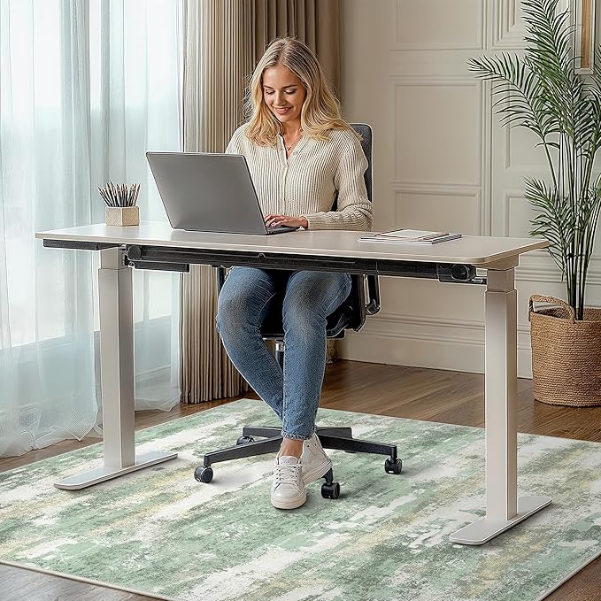 Office Chair Mat for Hardwood Tile Floor, Abstract 36"X 48" Desk Mats for - Image 2