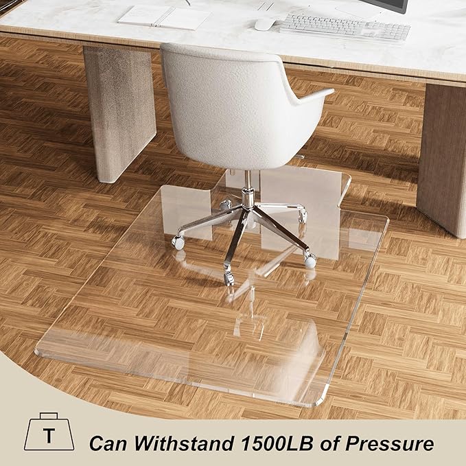 MESAILUP Beveled Edge Irregular Office Chair Mat - Image 2