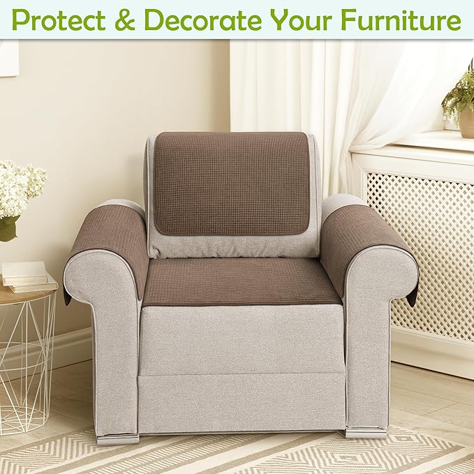 Couch Arm Covers, Sofa Arm Covers, Waterproof Armrest Cover - Image 2