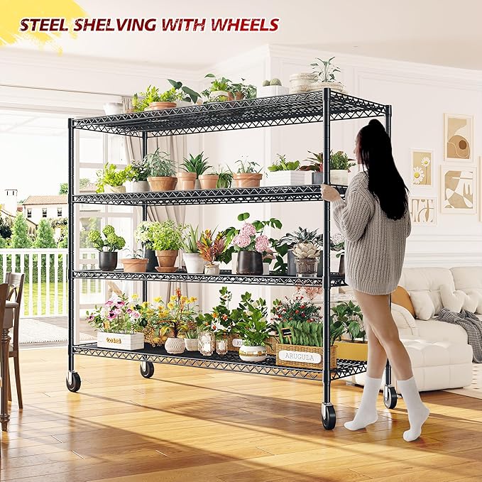 REIBII 55.5''W Heavy Duty Metal Shelves - Image 2