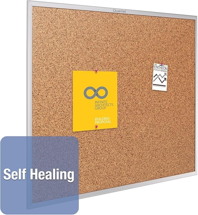 Quartet Standard Aluminum Frame Cork Bulletin Board, 60” x 36” - Image 5