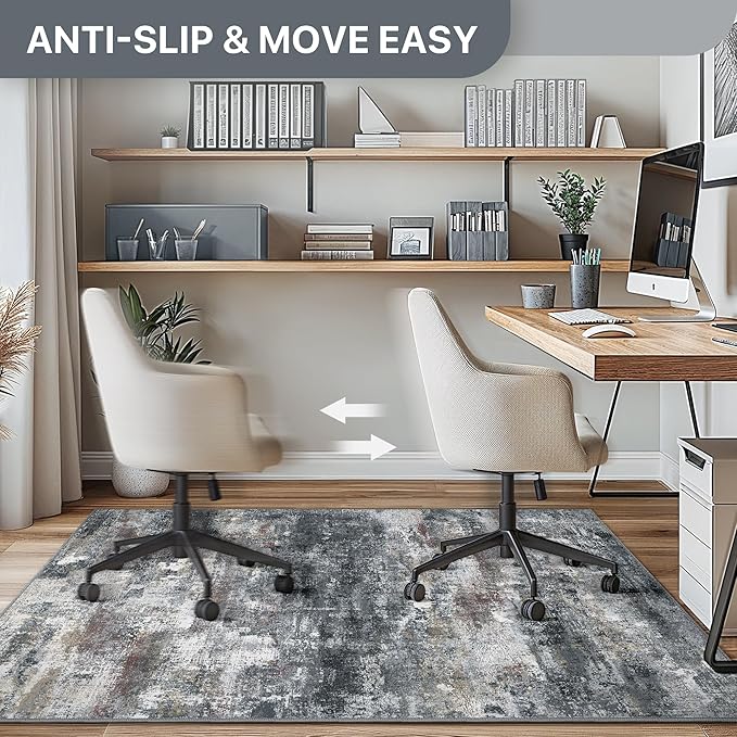 Office Chair Mat for Hardwood Tile Floor, Abstract 36"X 48" Desk Mats for - Image 4