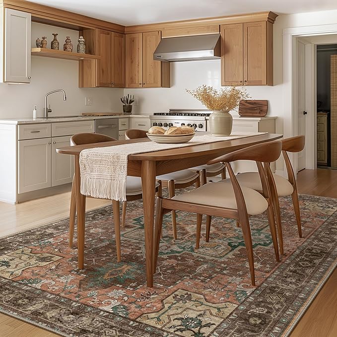 GENIMO 8x10 Area Rugs for Living Room, Machine Washable Non Slip Vintage Rugs - Image 2