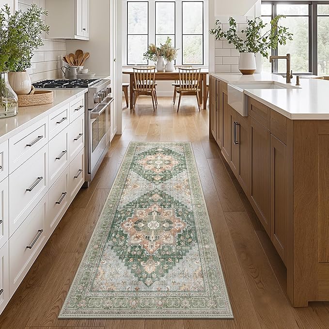 GENIMO 2'6"x8 Runner Rugs for Hallway, Machine Washable Non Slip Vintage Rugs - Image 2